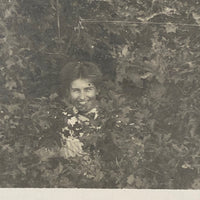 Leaf Woman! Antique Real Photo Postcard