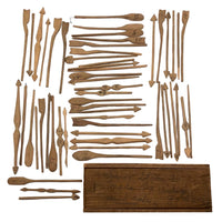 Victor Gordon's Hand-carved Wooden Jackstraws in Double Sided Slide Top Box
