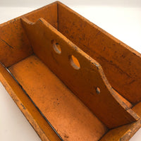 Orange Painted Much Loved Wooden Carpenter's Box