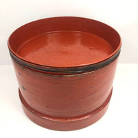 Extra Large Antique Burmese Kun-It Lacquer Betel Box, 10 Inches Tall and Wide