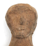 Old Carved Wooden Doll with Leather Arms