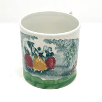 Hand-painted Antique English Transferware Child's Cup with Dancing Girls