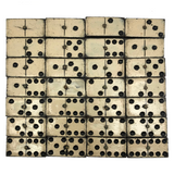 Gorgeous Old Handmade Dominoes Set with Brass Spinners in Original Box