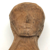 Old Carved Wooden Doll with Leather Arms