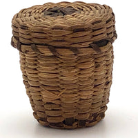 Miniature Wabanaki Sweetgrass and Splint Ash Thimble Basket