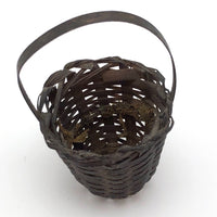Miniature Handwoven Splint Basket with Handle