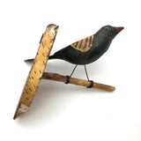 Antique German Carved and Painted Perched Bird Wall Hanging
