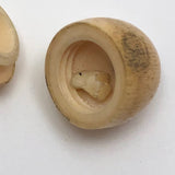Tiny Victorian Carved Bone Egg Charm with Chick!