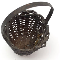 Miniature Handwoven Splint Basket with Handle
