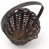 Miniature Handwoven Splint Basket with Handle