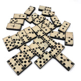 Gorgeous Old Handmade Dominoes Set with Brass Spinners in Original Box