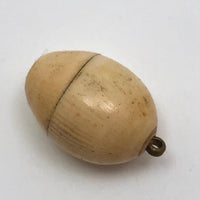 Tiny Victorian Carved Bone Egg Charm with Chick!