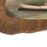 C. 1900 Painting of Boaters on Souvenir Paddle