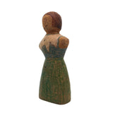 Charming Crayon Colored Vintage Wooden Doll