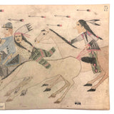 Original Signed Native American Ledger Drawing, Early to Mid 20th Century