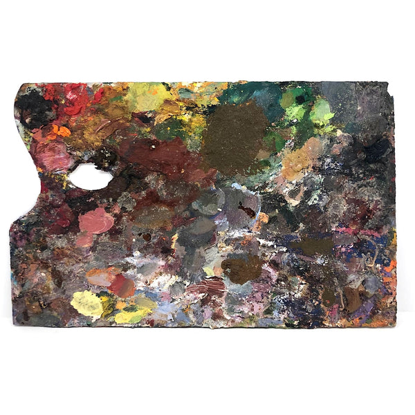 Heavily Encrusted Old Wooden Painter's Palette