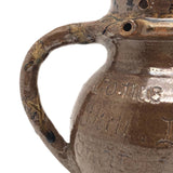 Brown Glazed Stoneware Puzzle Jug