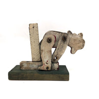 Old Jointed (and Flexible!) Folk Art Whirligig Man with Post