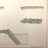 H.A Brown's c. 1940s Ink + Watercolor "Planes Problems and "Elements of Drawing" Set of 43 Plates