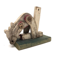 Old Jointed (and Flexible!) Folk Art Whirligig Man with Post
