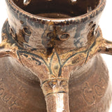 Brown Glazed Stoneware Puzzle Jug