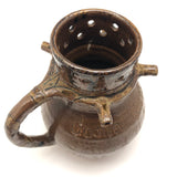Brown Glazed Stoneware Puzzle Jug