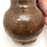 Brown Glazed Stoneware Puzzle Jug