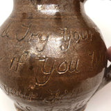 Brown Glazed Stoneware Puzzle Jug