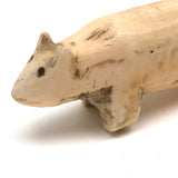 Wonderfully Primitive Walrus Tusk Carved Animal, Presumed Bering Sea Inuit