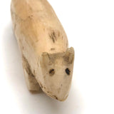 Wonderfully Primitive Walrus Tusk Carved Animal, Presumed Bering Sea Inuit
