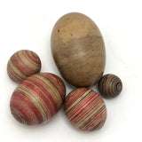 Lovely Hand-painted Japanese Treen Nesting Eggs