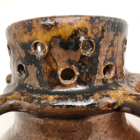 Brown Glazed Stoneware Puzzle Jug