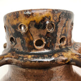 Brown Glazed Stoneware Puzzle Jug