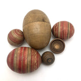 Lovely Hand-painted Japanese Treen Nesting Eggs