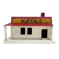 Folk Art Buffalo Train Station with Hinged Roof