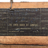 Irvin Augur Bit Company Wooden Box with Center Stem Bits