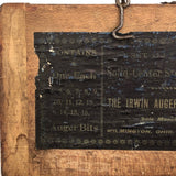 Irvin Augur Bit Company Wooden Box with Center Stem Bits