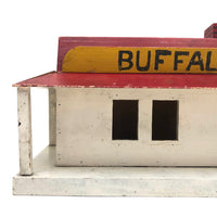 Folk Art Buffalo Train Station with Hinged Roof