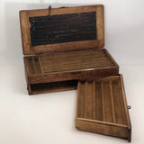 Irvin Augur Bit Company Wooden Box with Center Stem Bits