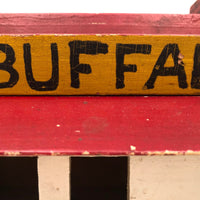Folk Art Buffalo Train Station with Hinged Roof