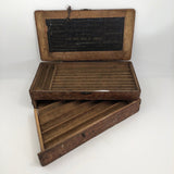 Irvin Augur Bit Company Wooden Box with Center Stem Bits