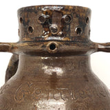 Brown Glazed Stoneware Puzzle Jug