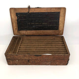 Irvin Augur Bit Company Wooden Box with Center Stem Bits
