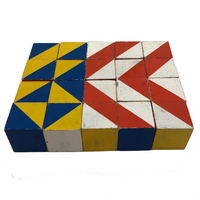Vintage Wooden Color Cubes - Set of 20