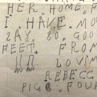 Dear Father From Your Loving Dortter Rebecca Hand-written Letter, 1857