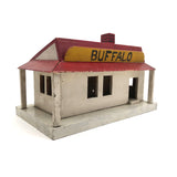 Folk Art Buffalo Train Station with Hinged Roof