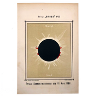 Total Solar Eclipse Austrian Journal of Popular Astronomy Bookplate,  c. 1876
