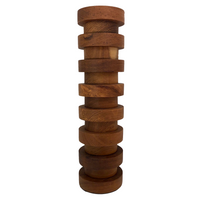 Columnar Tall Modernist Teak Vase