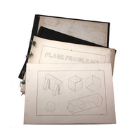 H.A Brown's c. 1940s Ink + Watercolor "Planes Problems and "Elements of Drawing" Set of 43 Plates