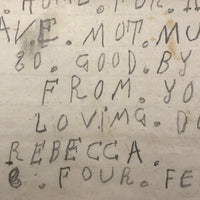 Dear Father From Your Loving Dortter Rebecca Hand-written Letter, 1857